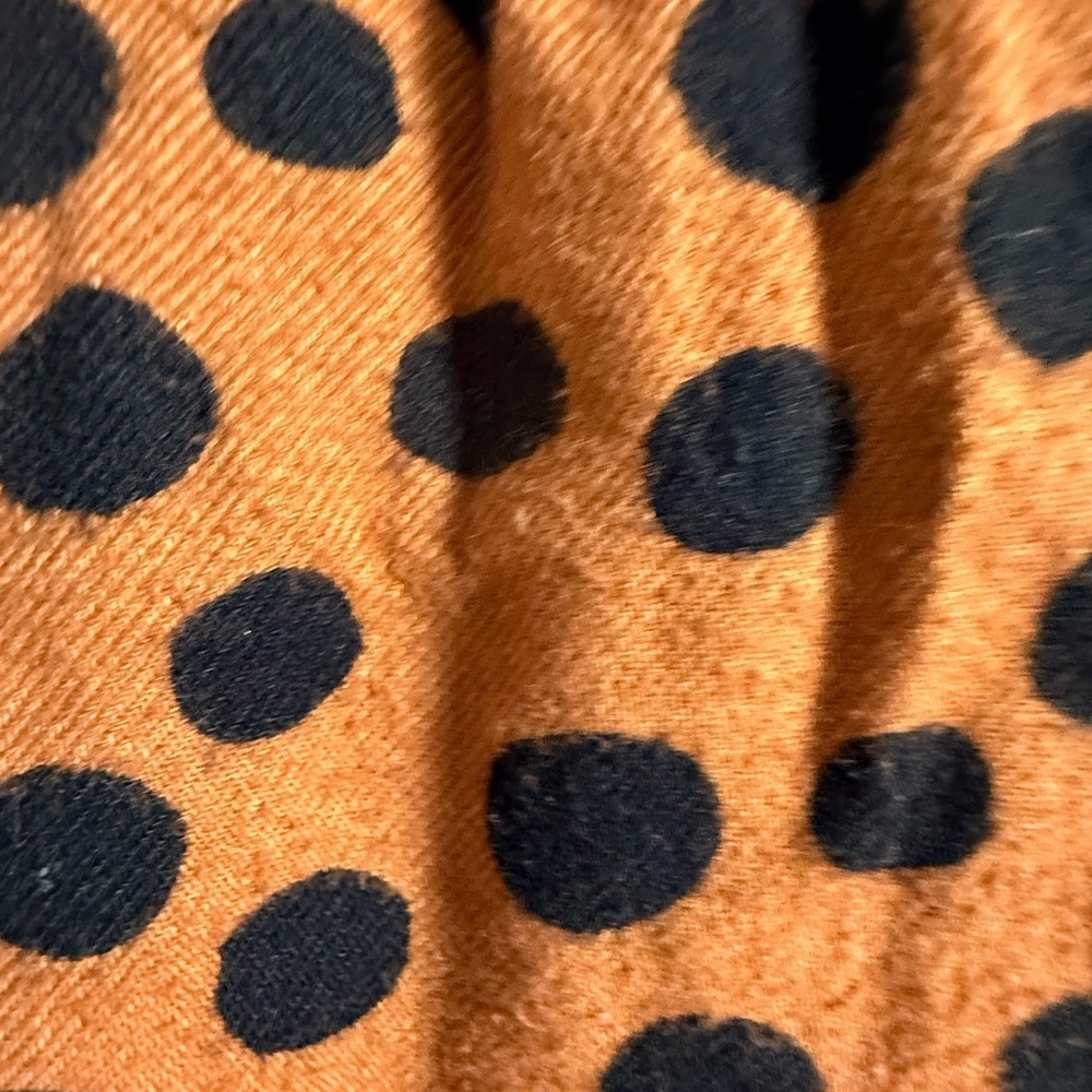 Madewell 100% Cotton Flannel 2 Piece Polka Dot Pajamas Rust Orange/Blk Sz M - Picture 2 of 7
